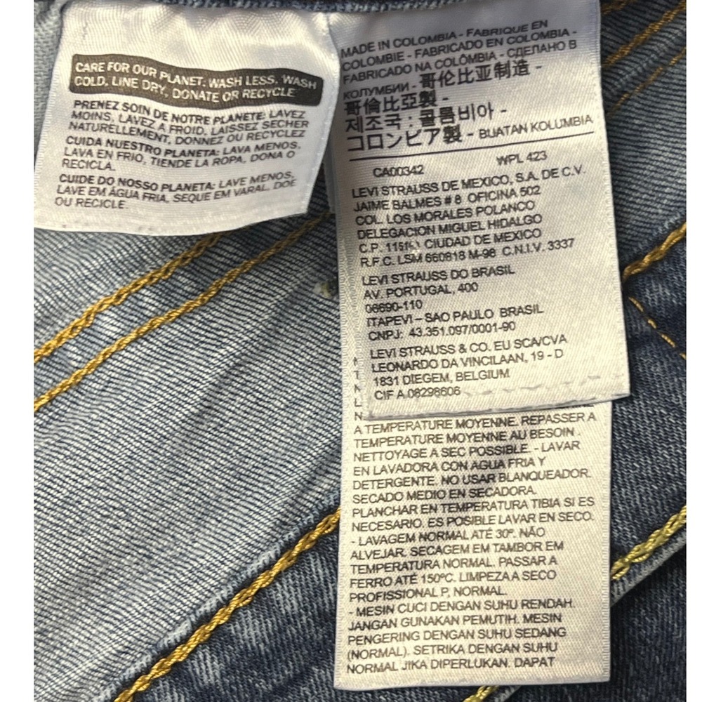 Levis 514 Jeans Mens 42x30 Blue Medium Wash Denim Stretch Denim Straight Fit - Picture 7 of 13